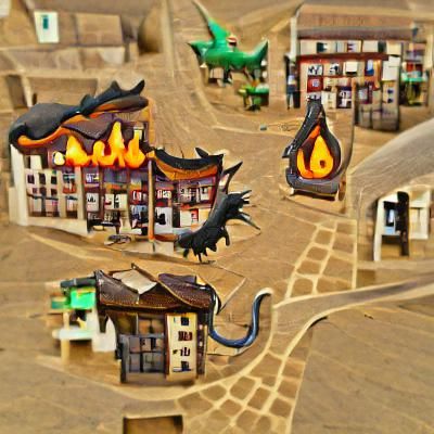 Old dragon fire Town