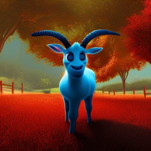 blue goat in autum