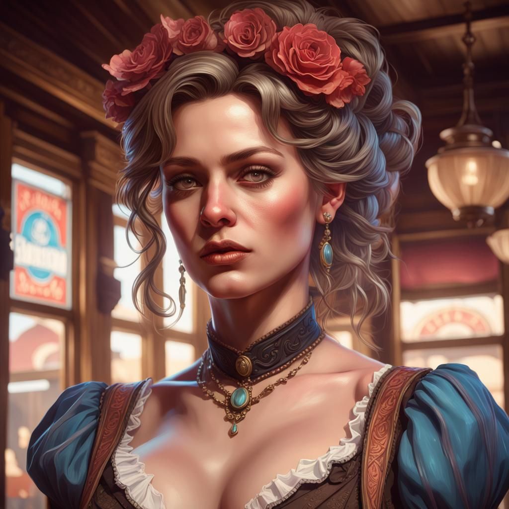 Beautiful Saloon Girl Old West Saloon Head And Shoulders Portrait 8k beautiful-saloon-girl-old-west-saloon-head-and-shoulders-portrait-8k