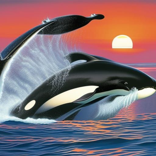 Orca Race - AI Generated Artwork - NightCafe Creator