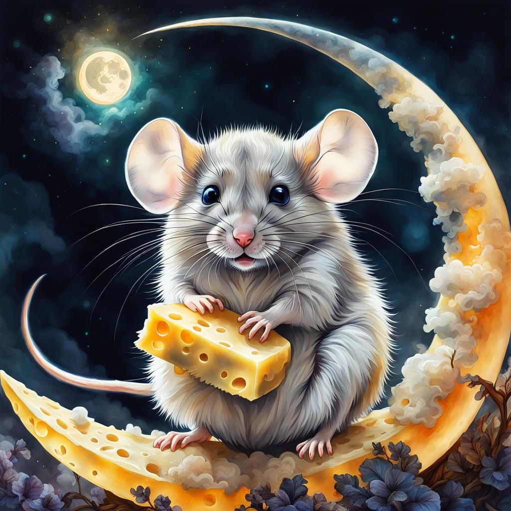 Mouse on the Moon  by @Northwoodsgranny