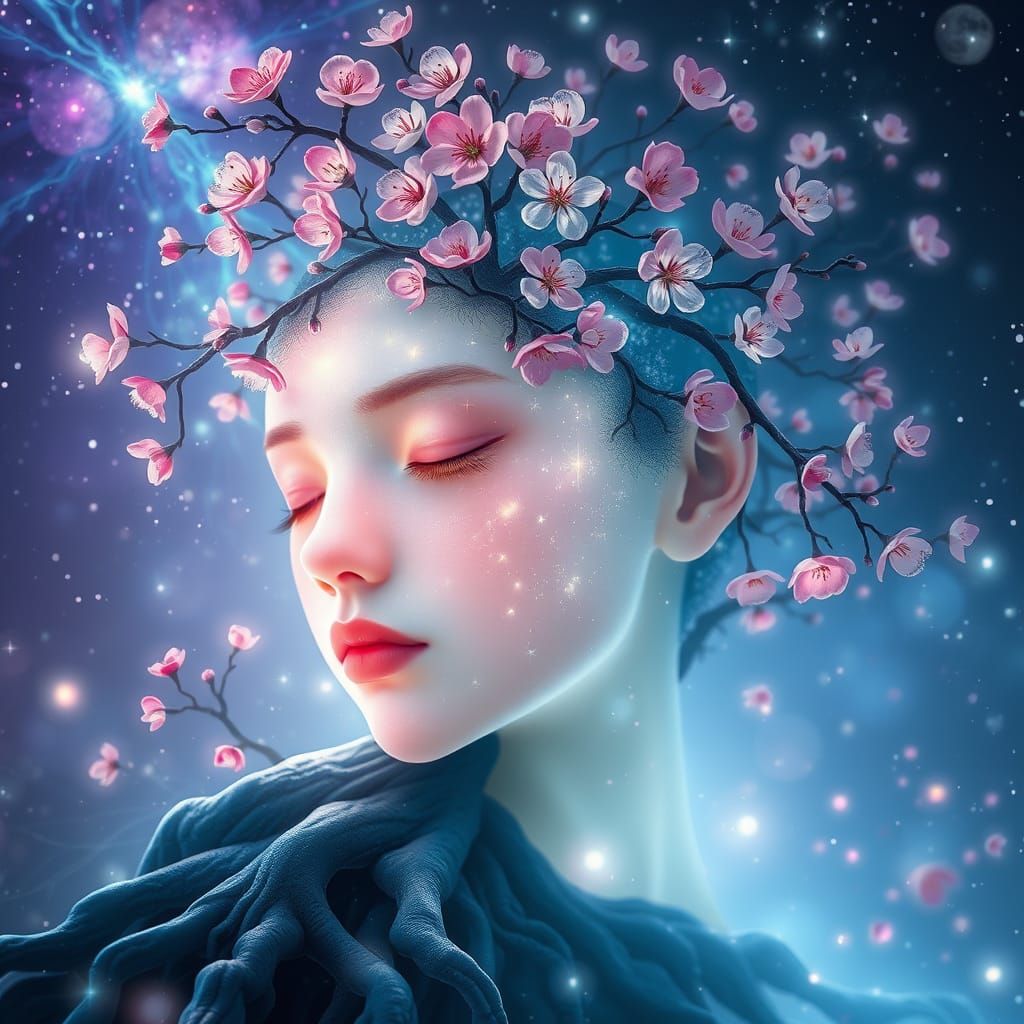 Ethereal Dreamform in Cosmic Bloom