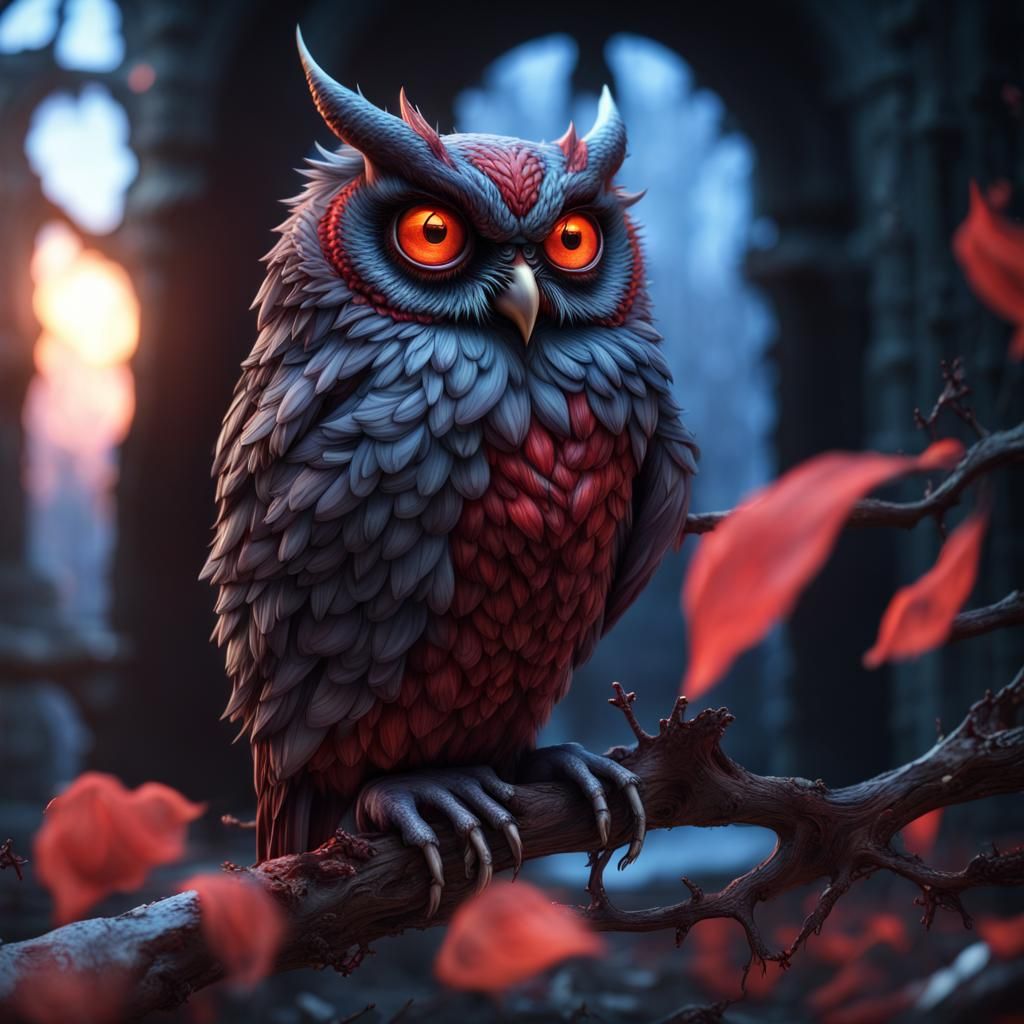 Devil Owl 03 - AI Generated Artwork - NightCafe Creator