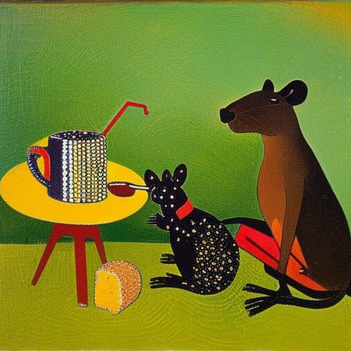 A mouse in sparkles comfortably settles in a mousetrap and, ...
