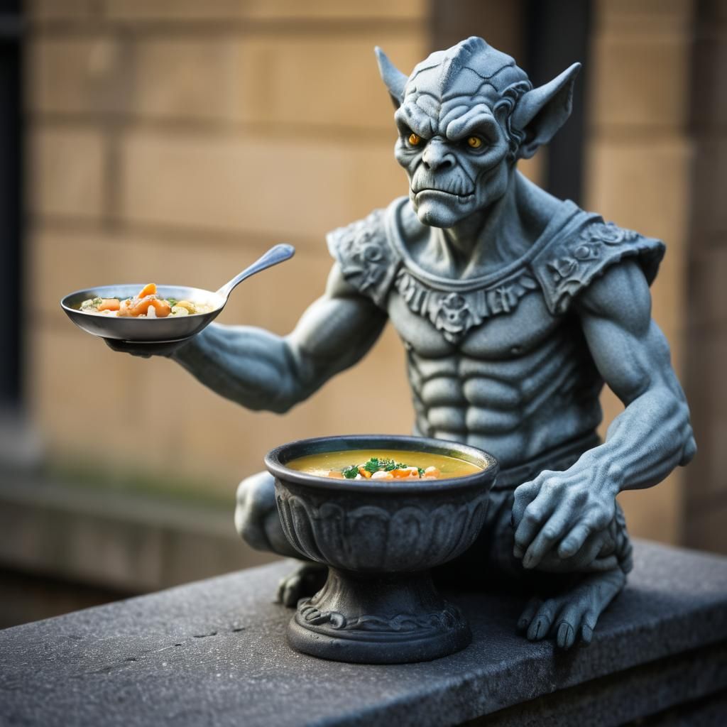 Gargoyle Serving Soup