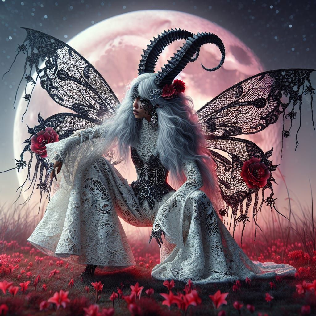 Horned Lace Fairy  by @Brenda G