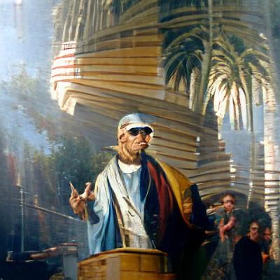 Saint Peter as a rapper in Los Angeles