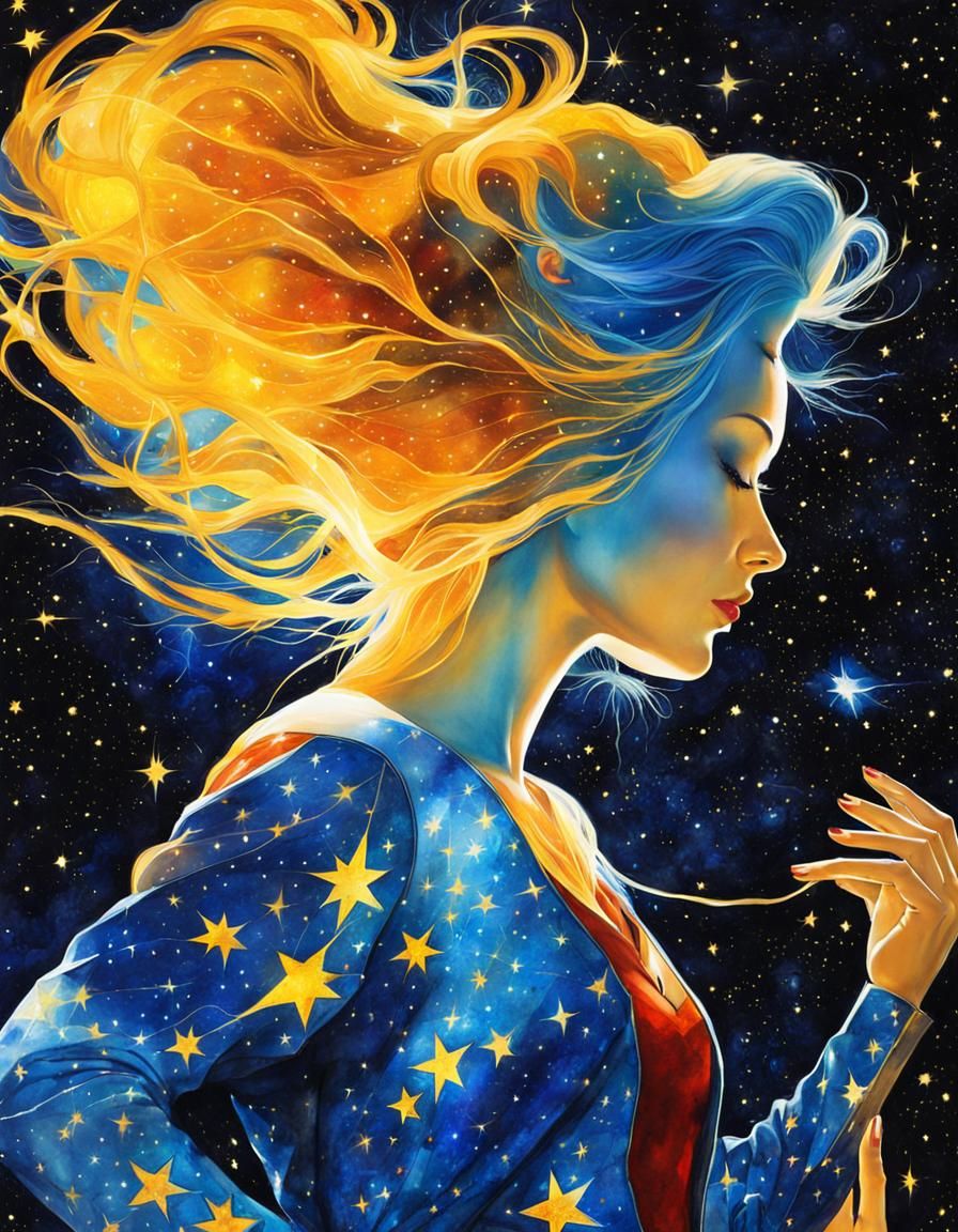 Surreal starry night Sunset Shimmer