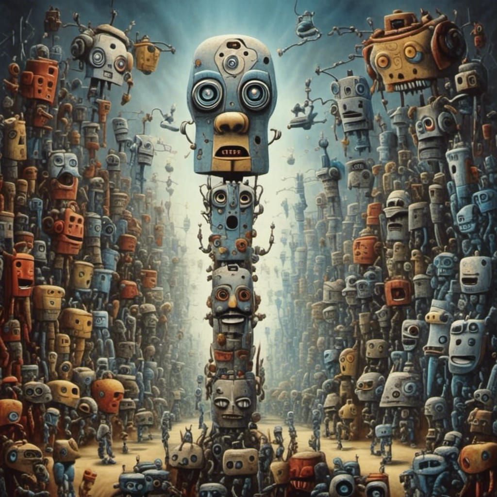 Totem pole in the world of Robots