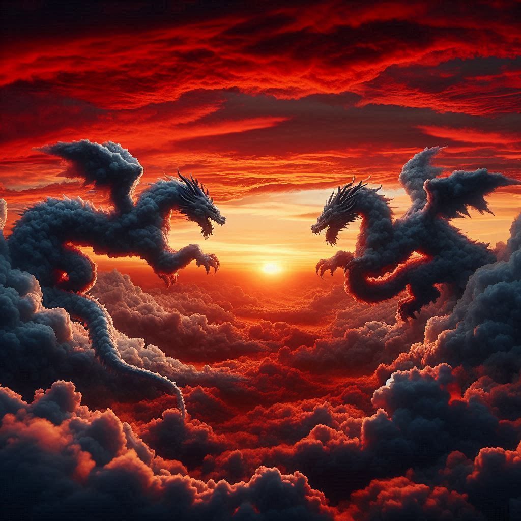 Cloud Fighting Dragons