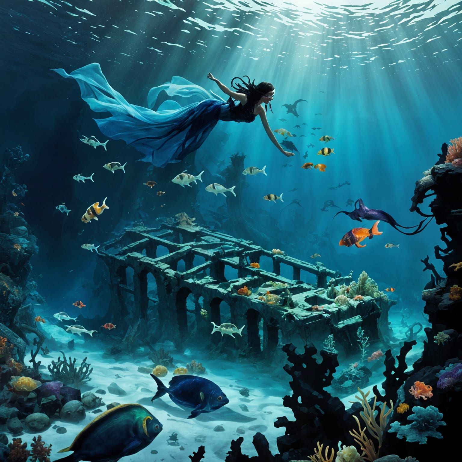 Underwater Shipwreck Ruin Haunting