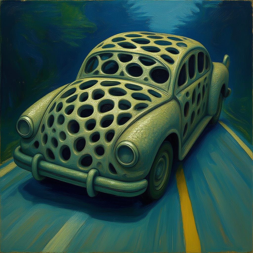 Ossified foam Lattice formed car. 