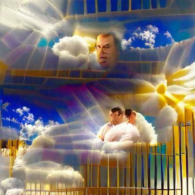 Ray Liotta and Tony Soprano at the pearly gates