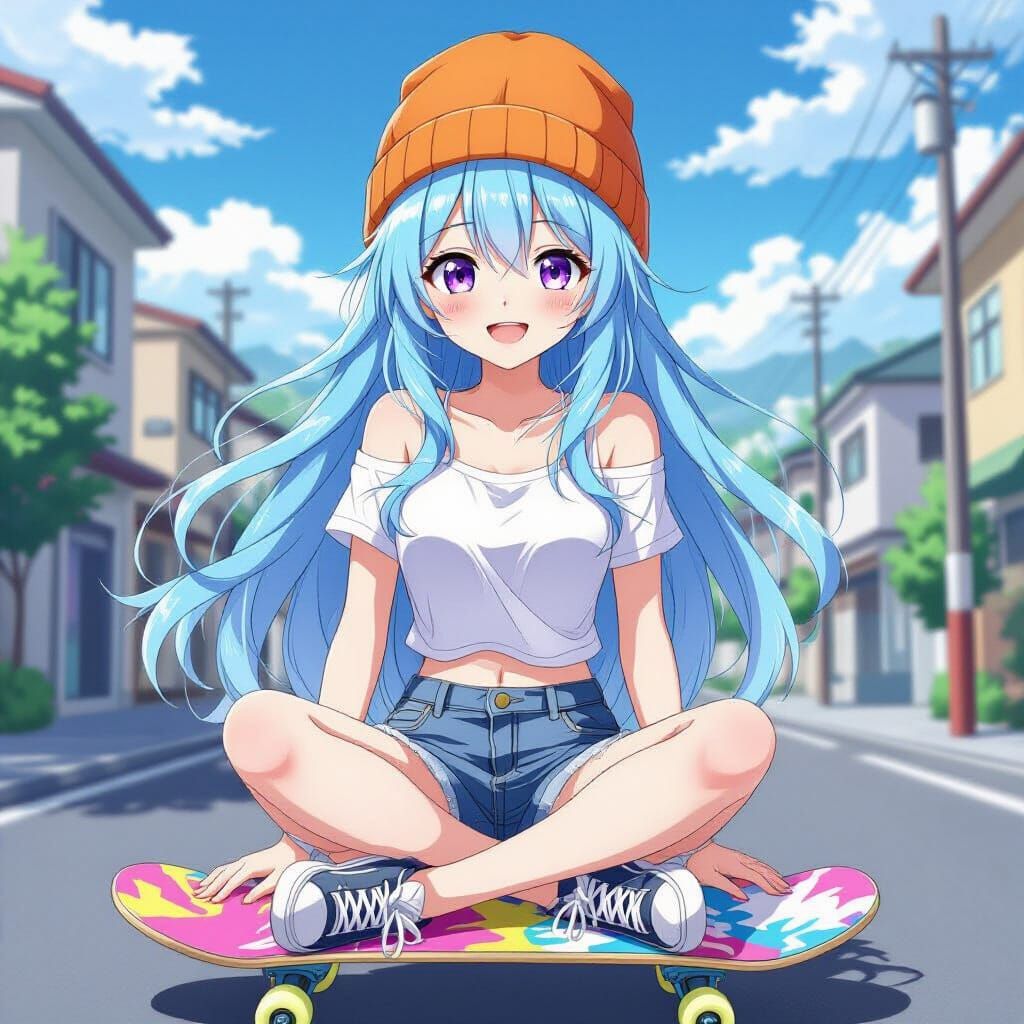  Anime Skater Girl   by @LOVE_all_Colours