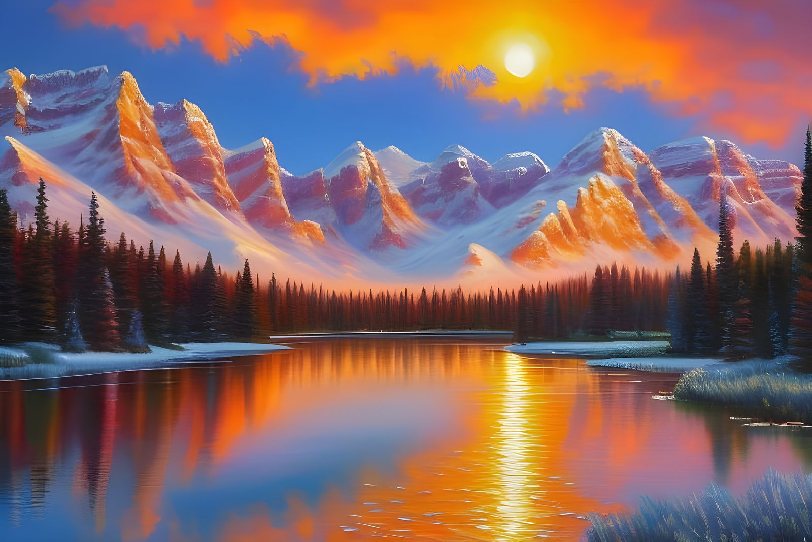 The Sun Setting over the Rocky Mountains  by @MikThor