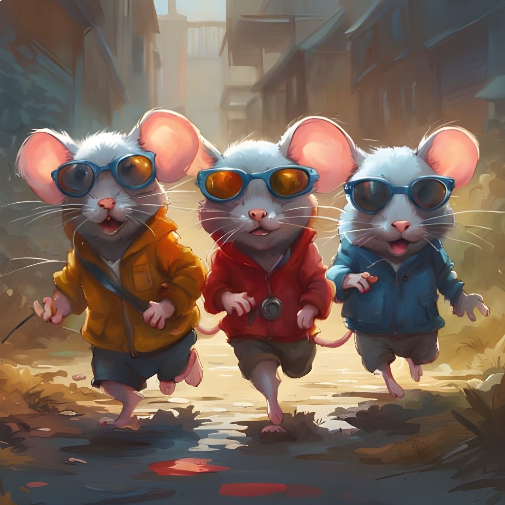 three blind mice, see how they run.....