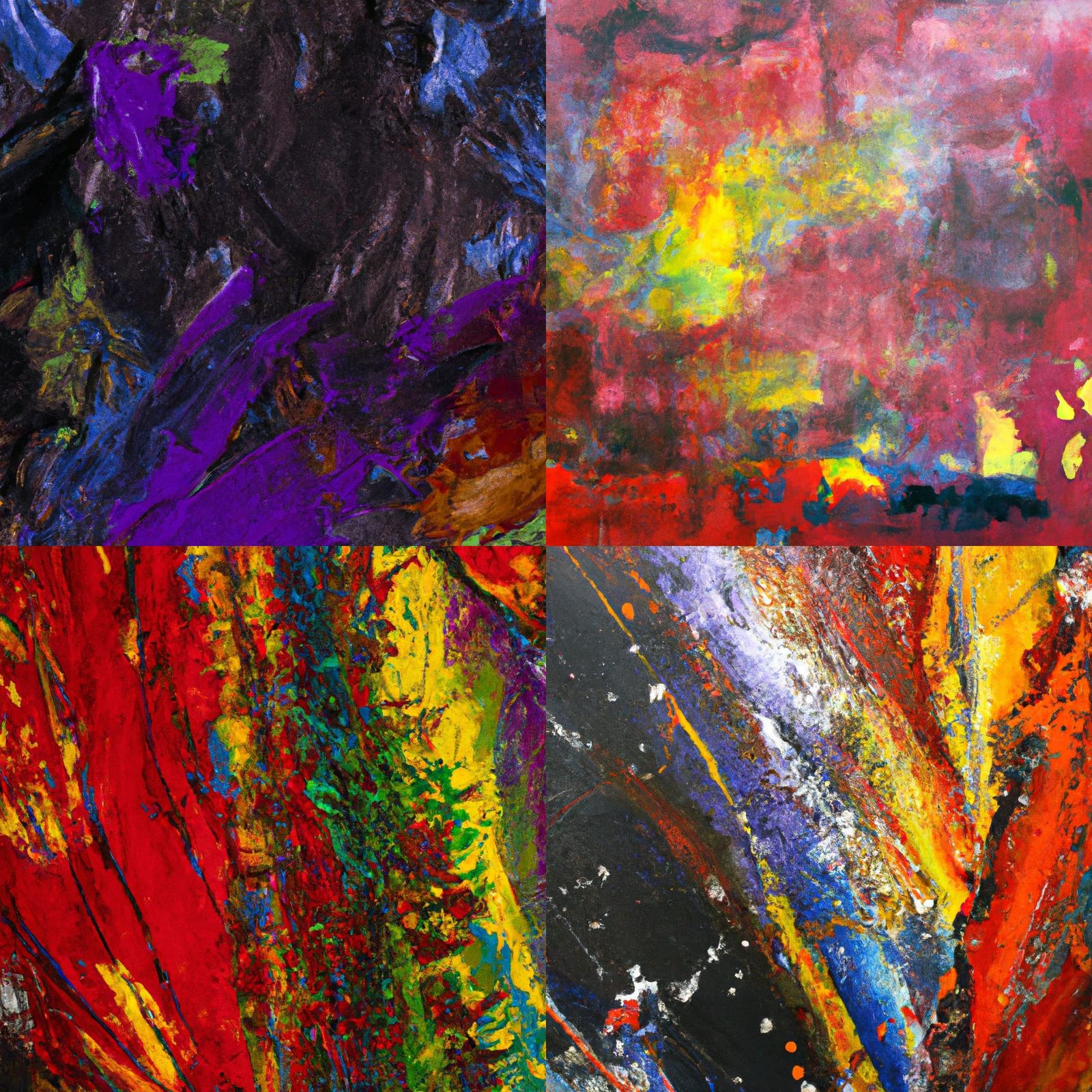 Create an abstract painting that evokes a sense of mystery and intrigue ...