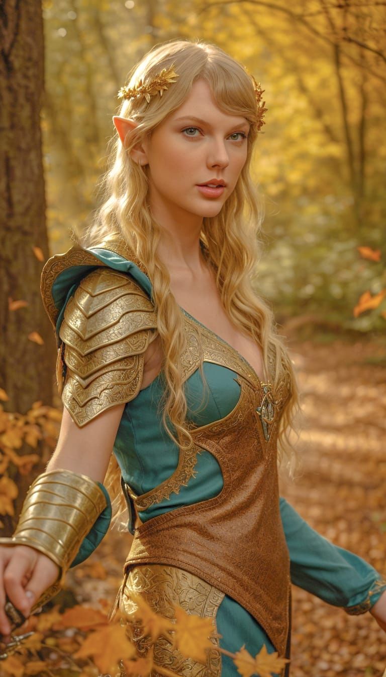 Taylor As an Elf in an Autumnal Scene