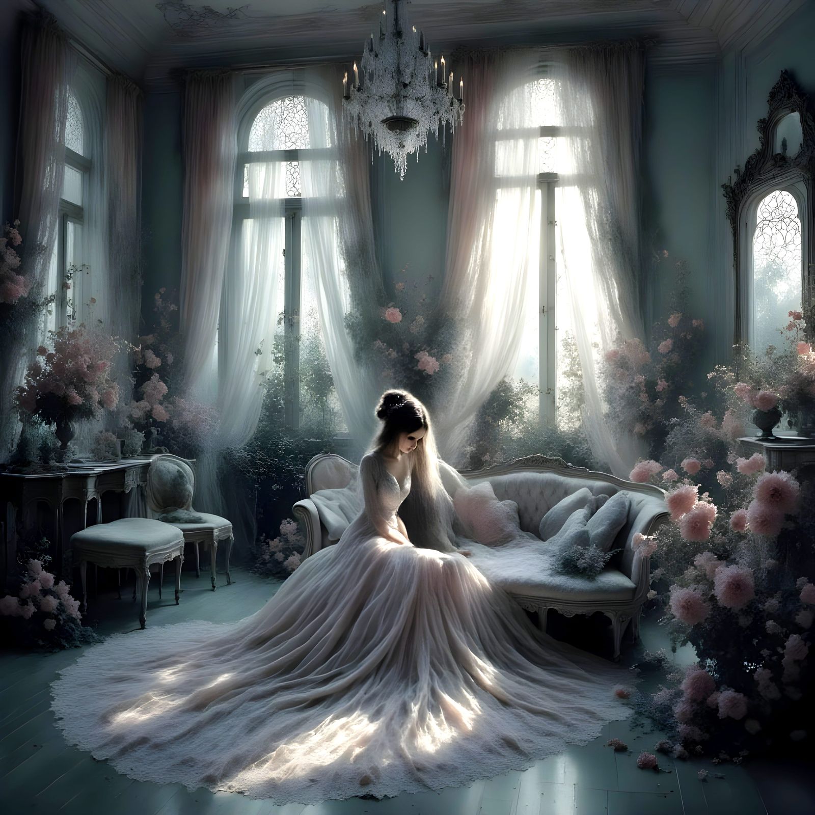 Ghostly room. Cute pastels, but you know something is wrong.  by @Intensity Alexander