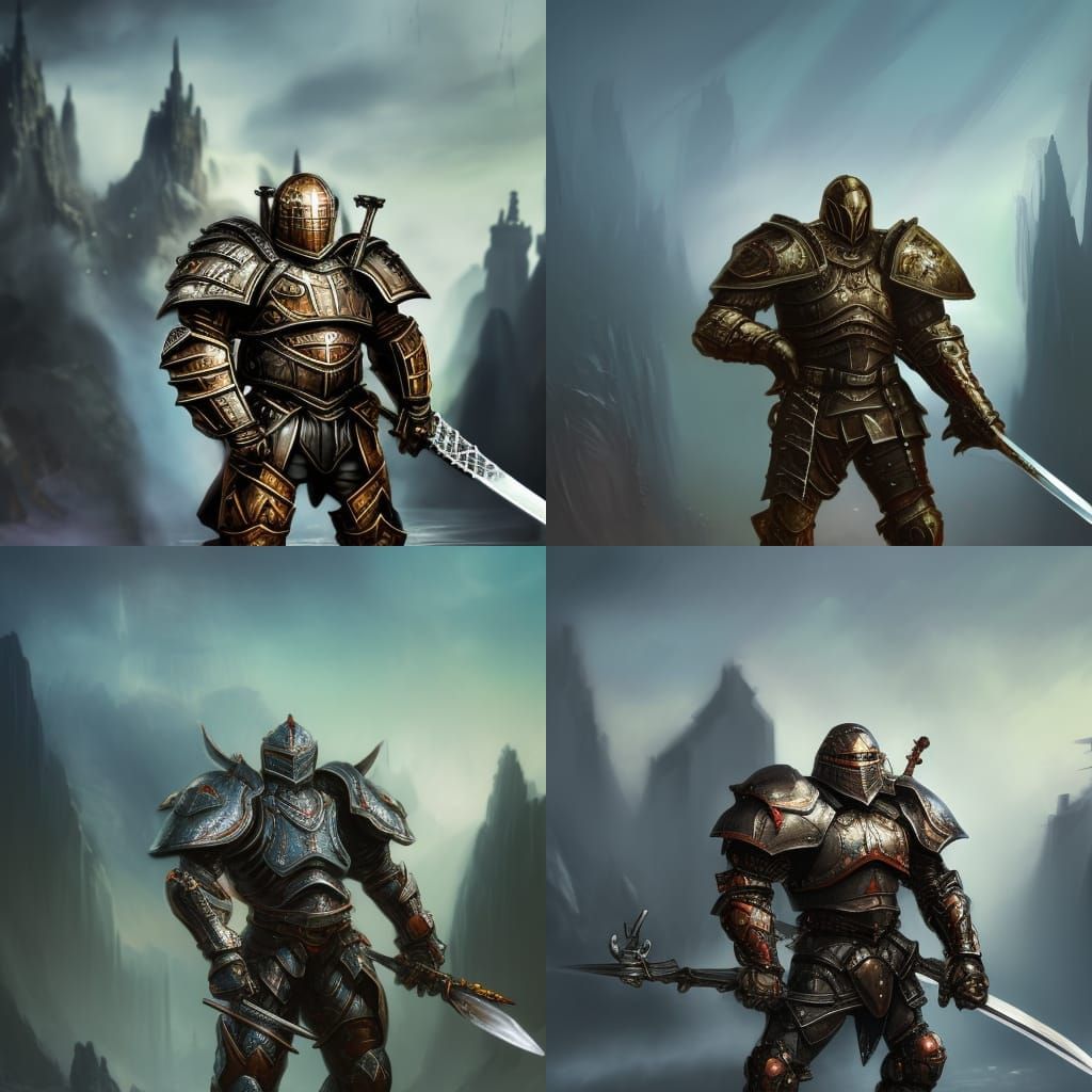 Armored Warrior Knight with sword
