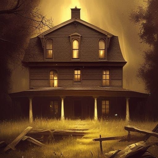 A farmhouse owned by a family of serial killers. dark colors...