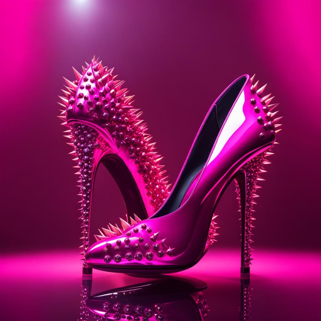 Hot Pink Spiky Heels - AI Generated Artwork - NightCafe Creator