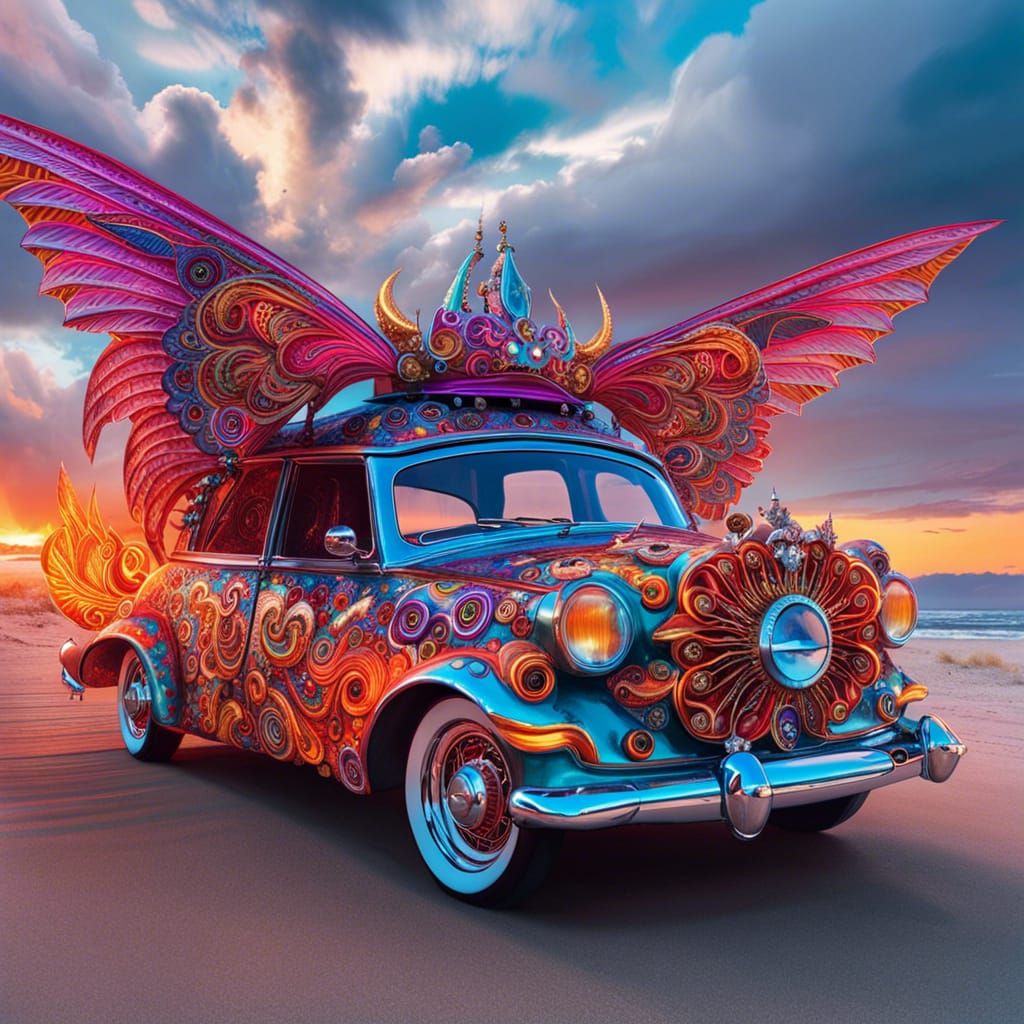 Fantastic Coffin Car on Beach Highway