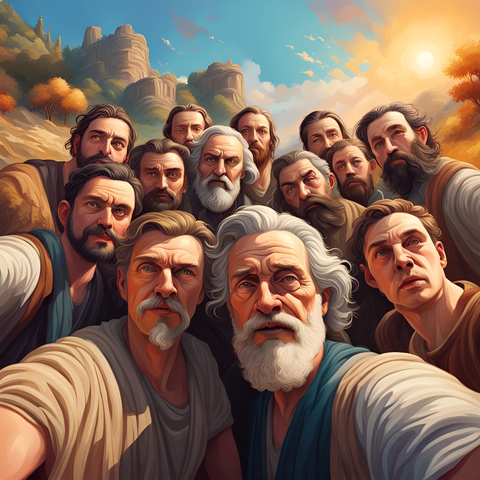 A pre-Socratic philosopher group selfie. - AI Generated Artwork ...