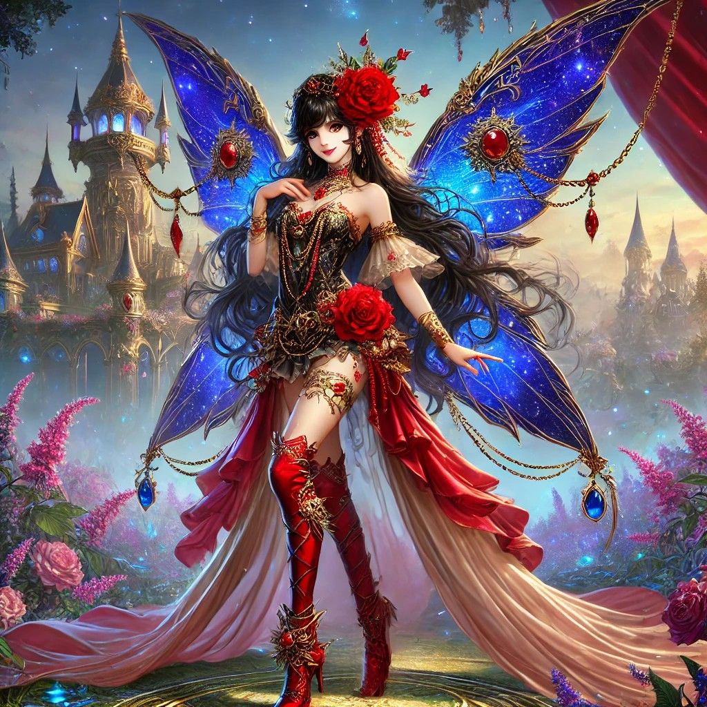 Whimsical fairy princess concept art.