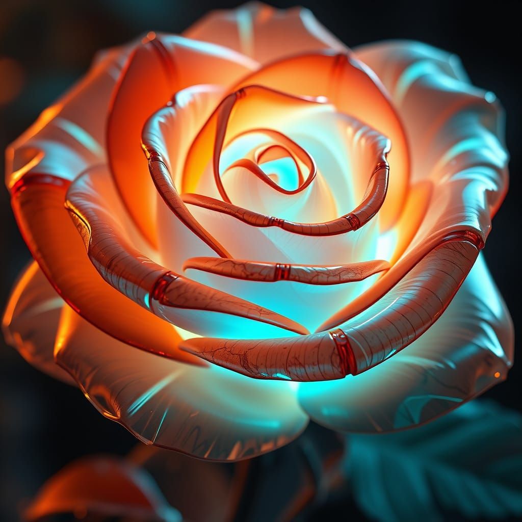 Futuristic Rose in Vibrant Triadic Colors