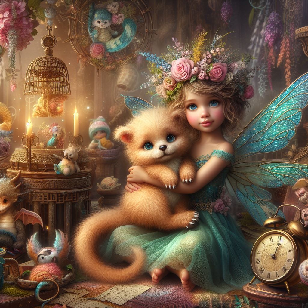 Fairy with pet dragon  by @FREEQ-AI