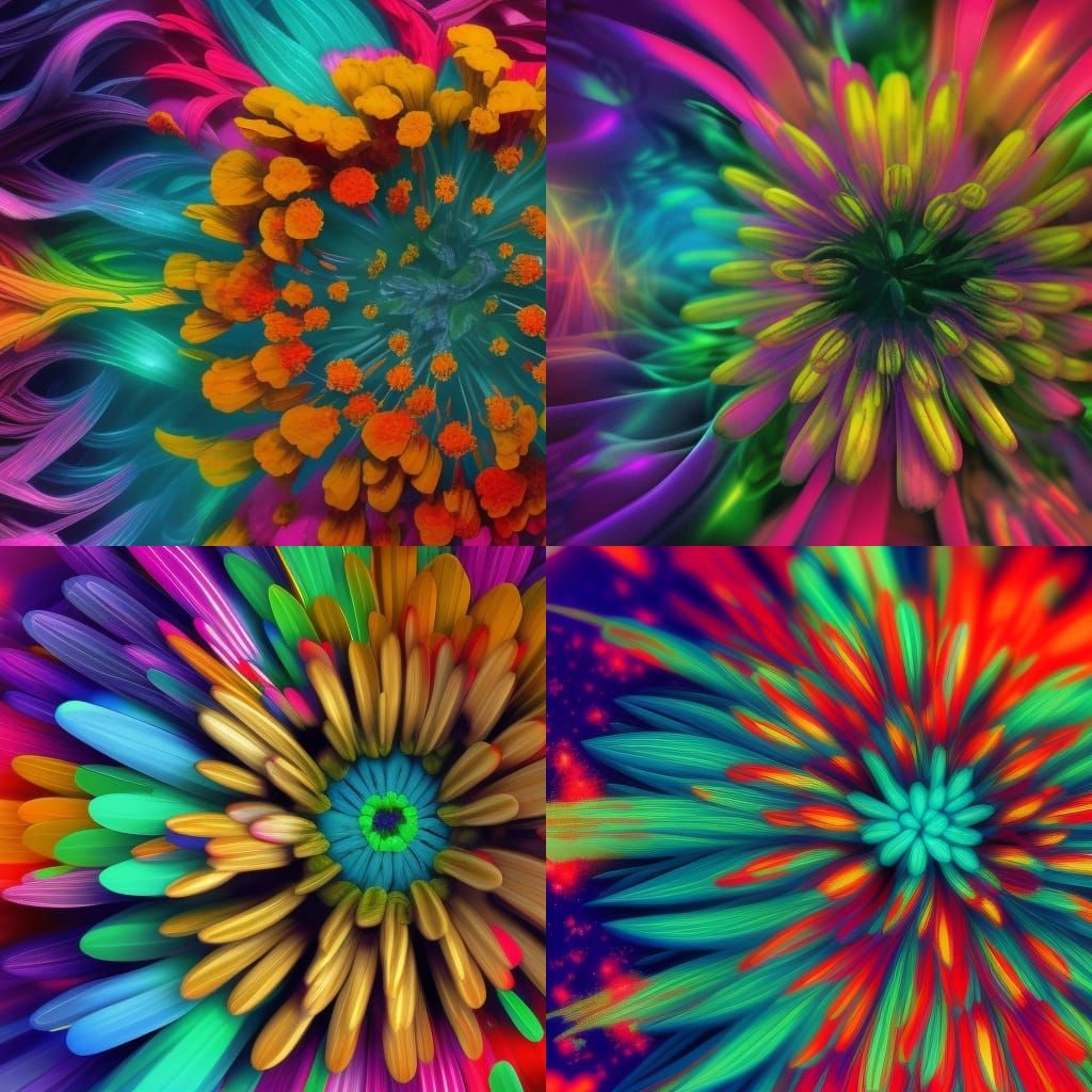Rainbow flowers