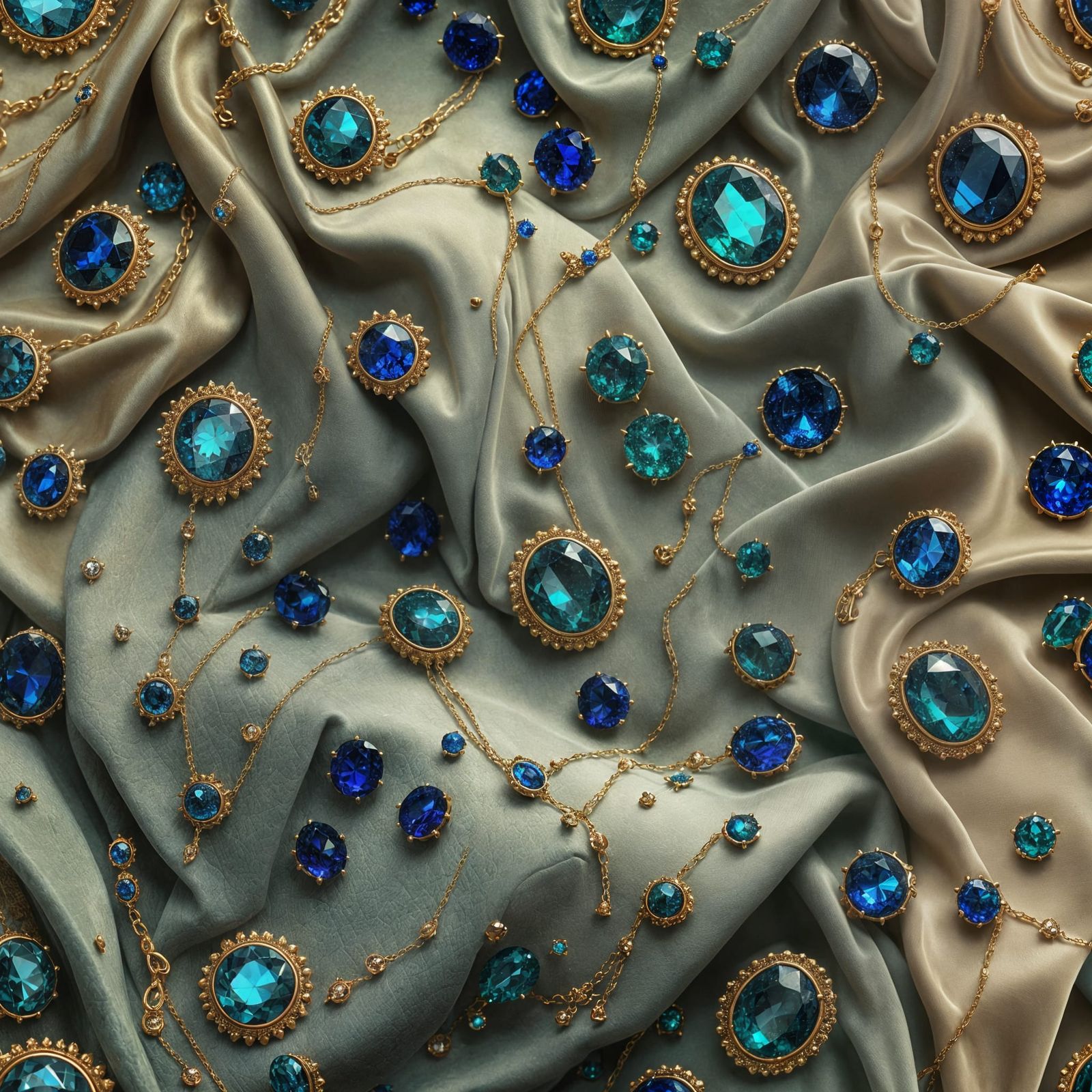beautiful jewels on velvet