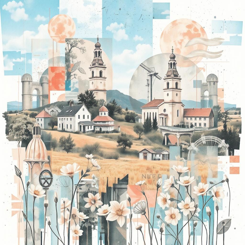 Countryside Construction Collage.