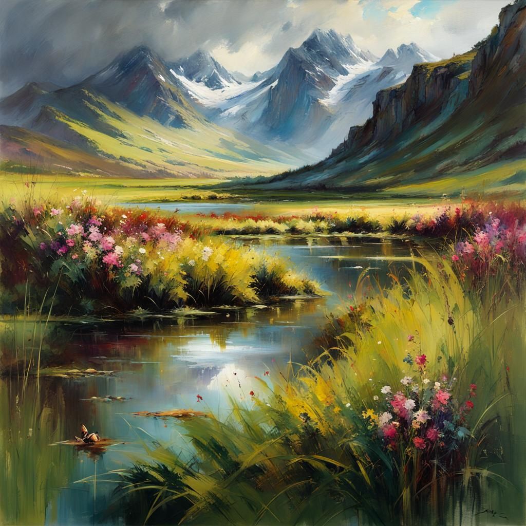 Little moor in front of big mountains