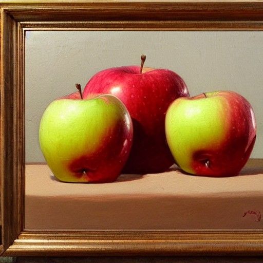 Still Life of Framed Apples