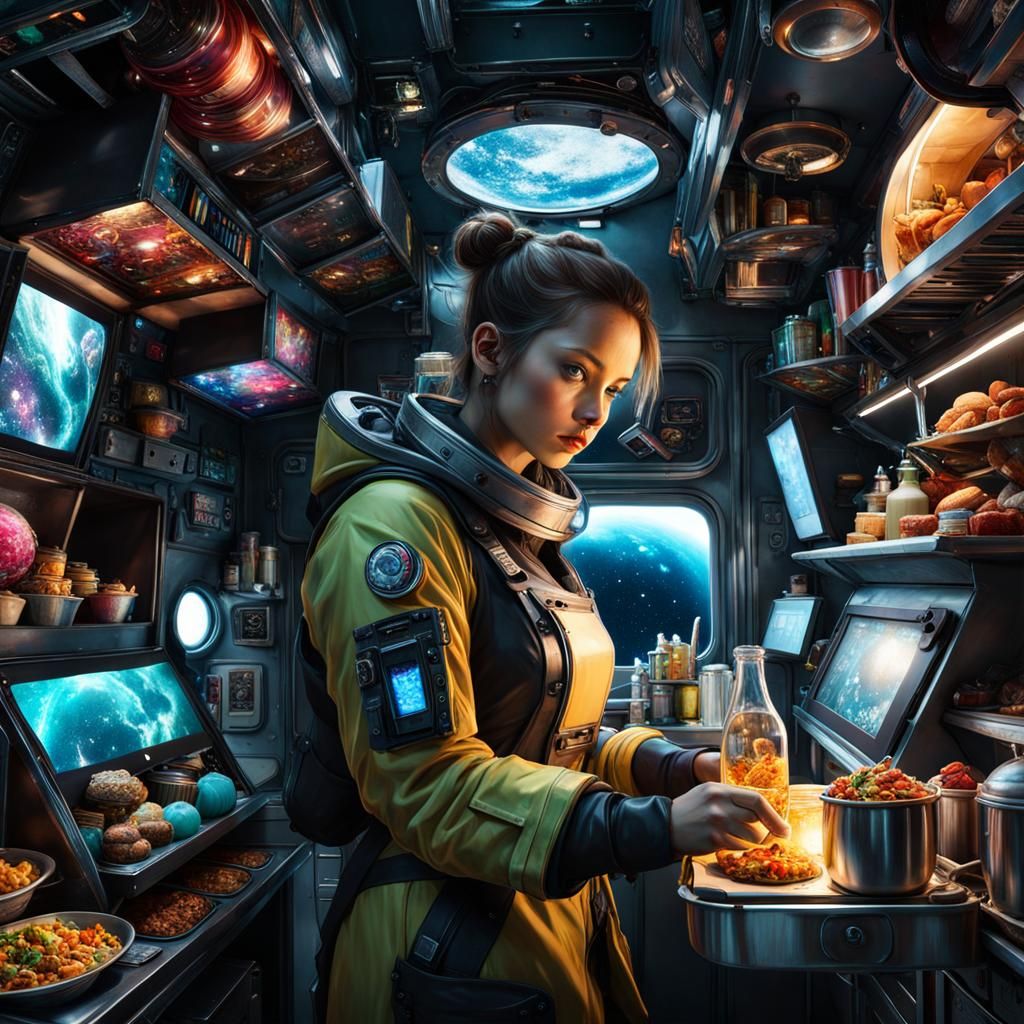 working in an outer space food truck  by @Ratso