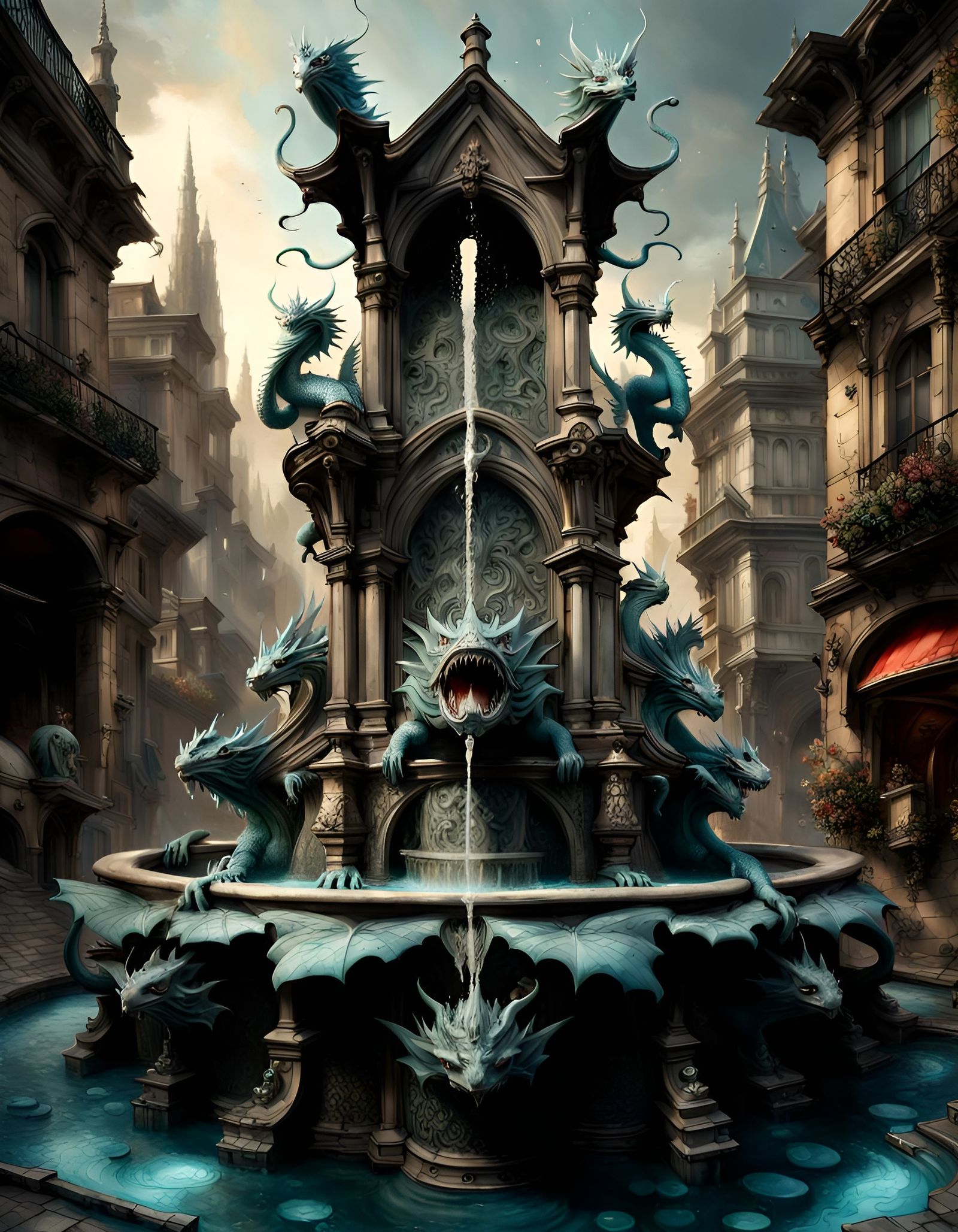 Gothic water fountain
