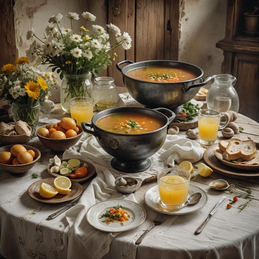 Venetian Cottage Vegetable Soup Still Life