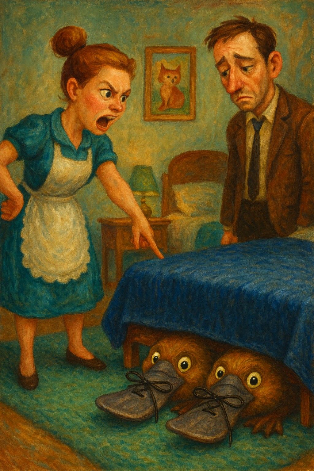 Bill, stop leaving your shoes under the bed!