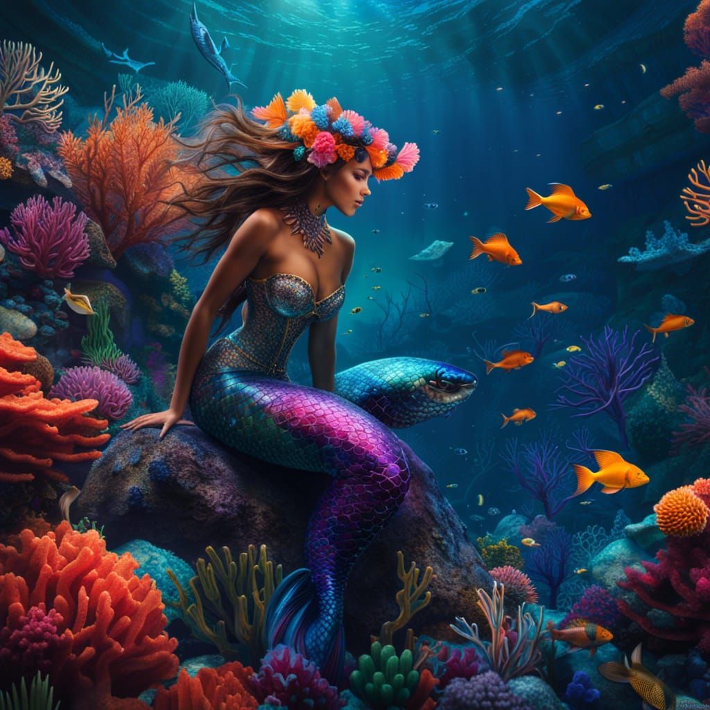 Underwater Mermaid - AI Generated Artwork - NightCafe Creator