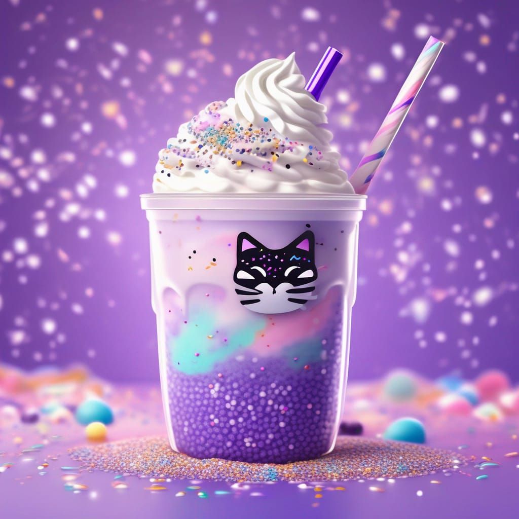 boba tea whip cream and sprinkles AI Generated Artwork NightCafe