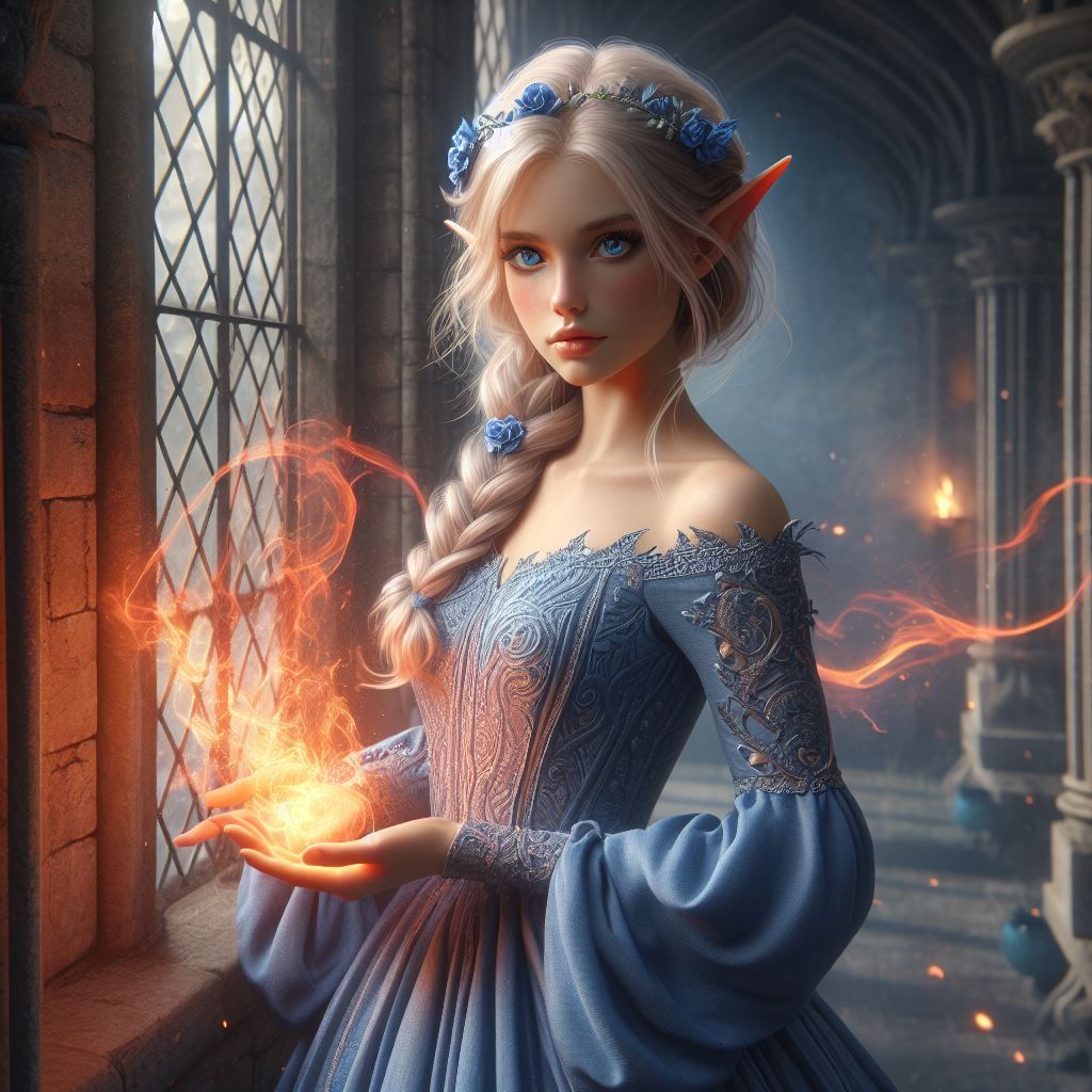 A young elven sorceress
