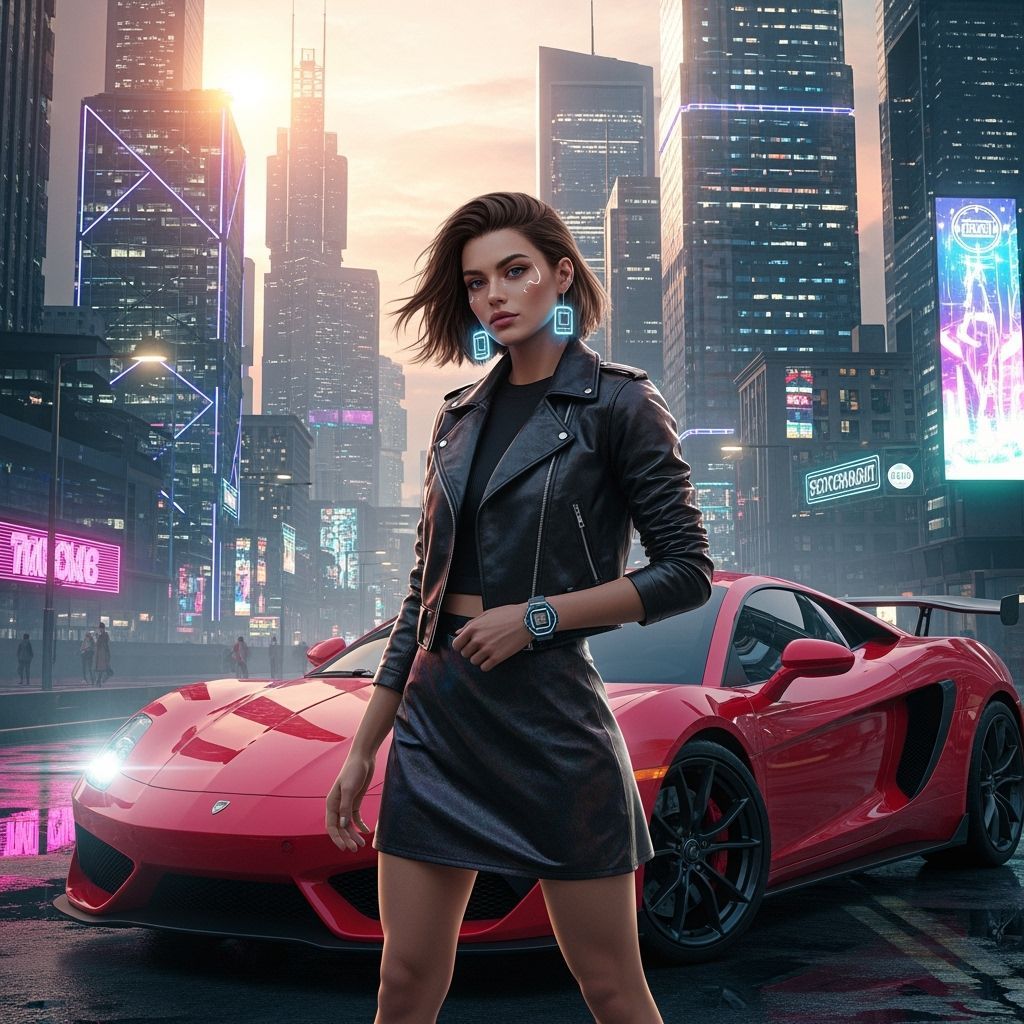 Futuristic Car Model in High Fashion Style