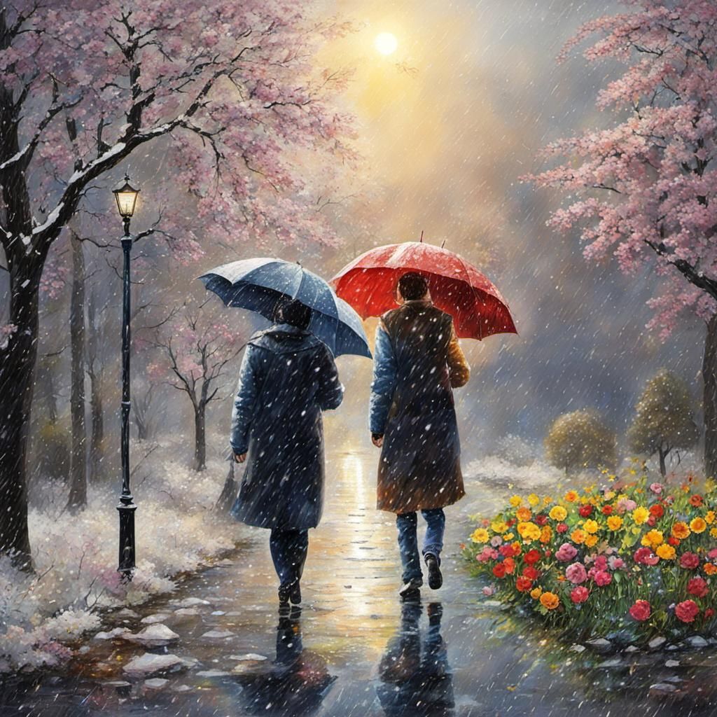 spring and winter, good and evil, beauty and ugliness, joy and sadness, sun and rain, two extremes  by @undefined