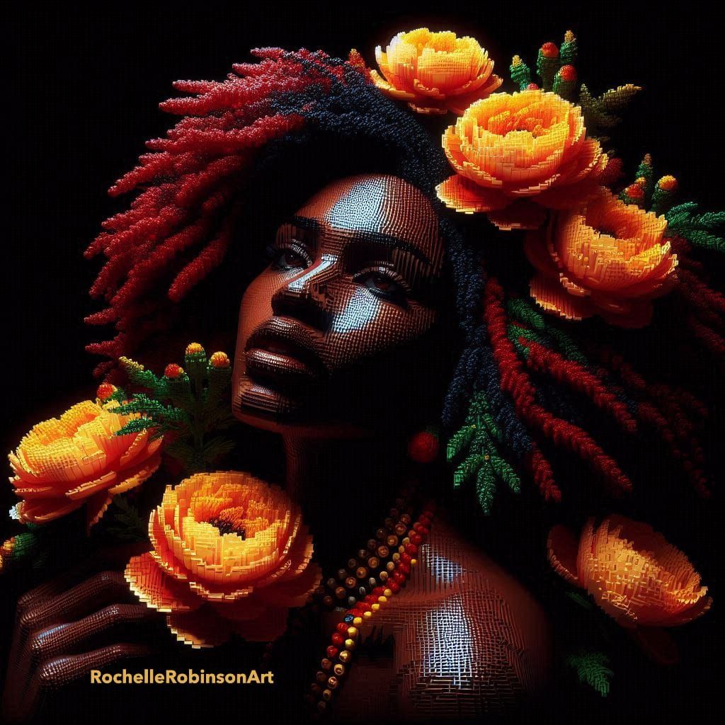 A Woman and Ginger Peonies