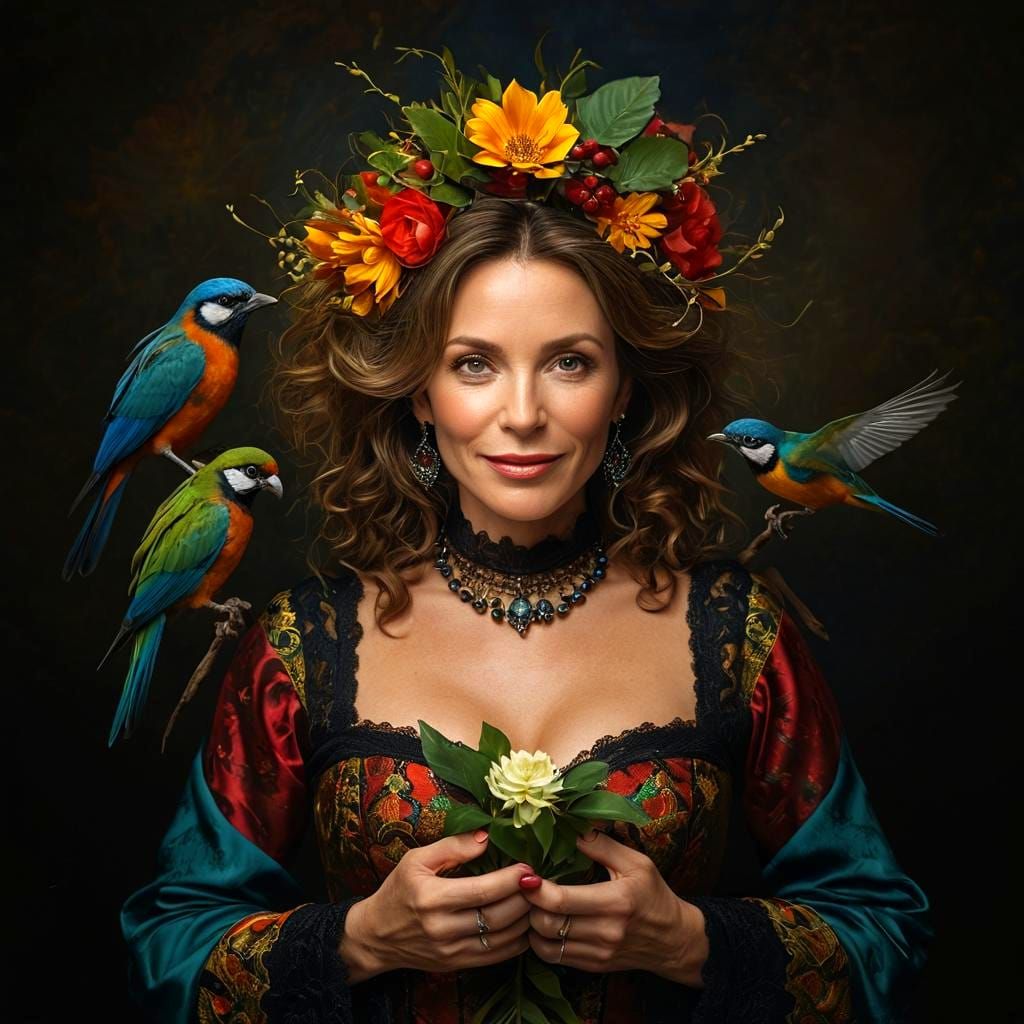 Expressive Portrait of a Charming Woman in Hyperrealism