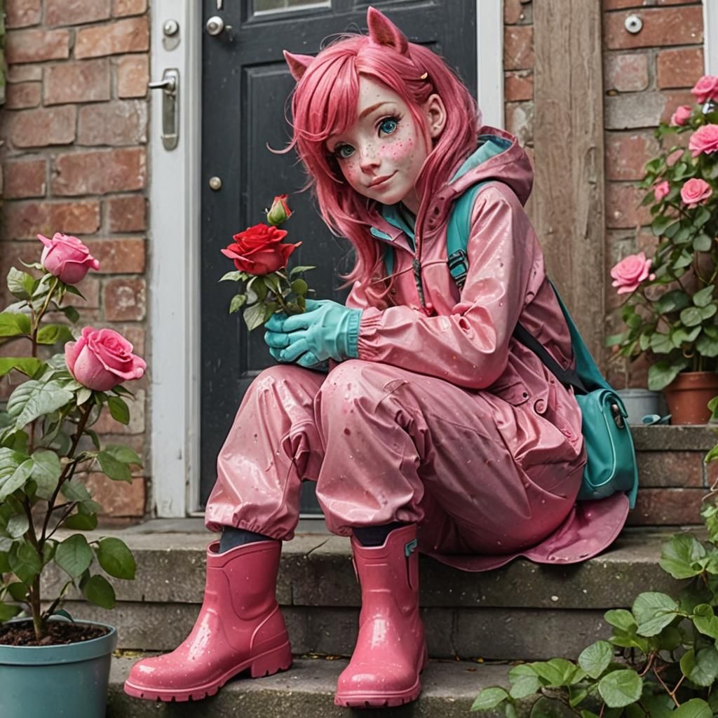 Sour Sweet from My Little Pony, human face, freckles, modera...