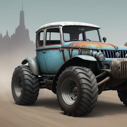Manx VW Baja super wide tractor tires spider crashed rear wi...