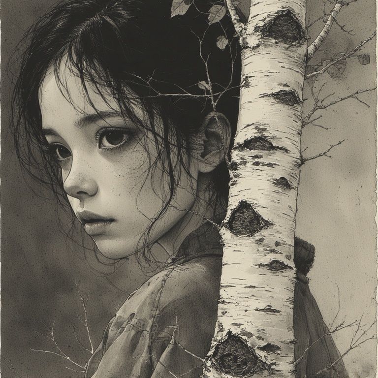 Portrait with birch